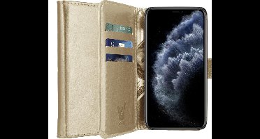 Hoesje geschikt voor iPhone 11 Pro Max - Goud Book Cover Kunstleer Wallet