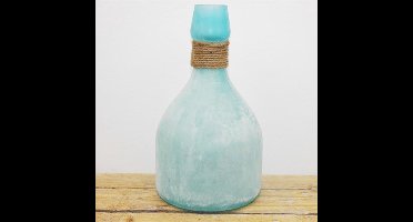 SENSE Fles Vaasje Turquoise -  Kleine Glazen Flesjes – Bloemenvaasje – Mini Fles vaas - Ibiza Style