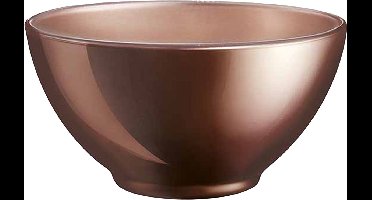 Luminarc Kommetjes/soepkommen/schaaltjes voor dessert/ontbijt - Glas - D13 x 6 cm - Chocolade bruin - Luxe metallic finish