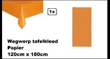 Wegwerp tafelkleed papier oranje 120cm x 180cm - Thema feest festival thema feest evenement gala
