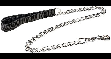 Duvo+ Kettinglijn met gevoerd handvat zwart 100cm/3mm