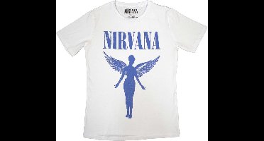 Nirvana - Angelic Blue Mono Dames T-shirt - M - Wit