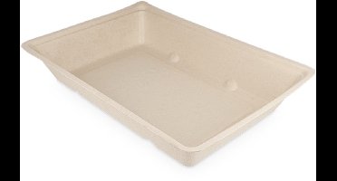 Snackbakje - A50 - Bagasse - PFAS-vrij - 500 stuks - Nature - Suikerriet - Rechthoek