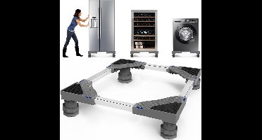 Wasmachineonderstel, in breedte en hoogte verstelbaar onderstel, belastbaar tot 300 kg, geschikt voor wasmachines, drogers en andere huishoudelijke apparaten