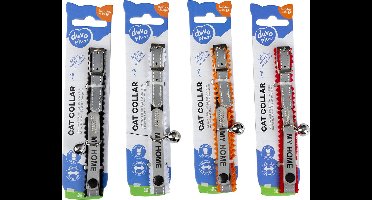 Duvoplus - Aandrukroller - Kat - Kattenhalsband Reflecterend Adres 20-30cm / 10mm Gemengde Kleuren - 1st
