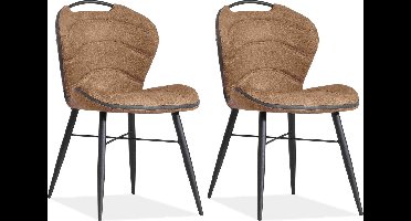 MX Sofa - Eetkamerstoel Talent luxor kleur: Cognac (set van 2 stoelen)