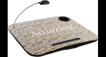 Schootkussen - amazing print gekleurd - 48x38x7 cm - met LED lamp - laptray - dienblad op schoot