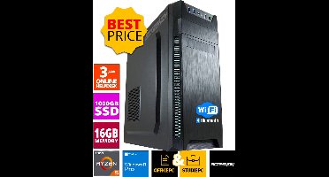 Budget Office PC - Ryzen 5 - 1TB NVMe SSD - 16GB RAM - Radeon Vega 7 + WiFi & Bluetooth