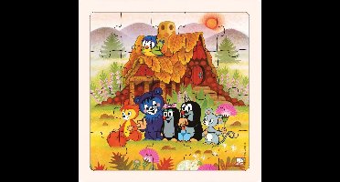 Mol en vriendjes - Houten puzzel 20 stukjes steekpuzzel legpuzzel kleine Mol Krtek