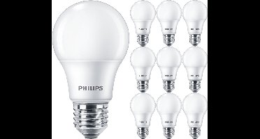 PHILIPS - LED Lamp E27 10 Pack - Corepro LEDbulb E27 Peer Mat 8W 806lm - 840 Natuurlijk Wit 4000K | Vervangt 60W