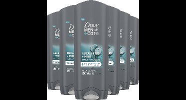 Dove Men+Care 3-in-1 Verzorgende Douchegel - Eucalyptus + Mint - 6 x 250 ml - Voordeelverpakking