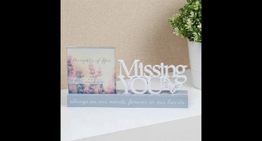 Fotolijst baby missing you wit met grijs van Celebrations