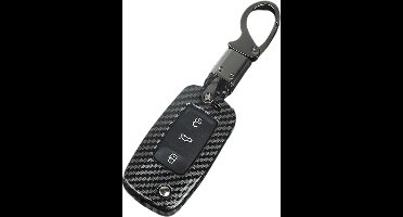 Premium Sleutelcover - Gloss Carbon Look - Sleutelhoesje Geschikt voor Volkswagen Golf / Polo / Tiguan / Up / Passat / Seat Leon / Skoda Citigo - Key Cover - Auto Accessoires