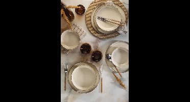 Asir - Dinerset (12 stuks) - Crème - 24 x 24 cm (L x D)