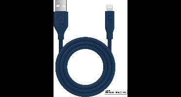 Qware - USB A to lightning - Kabel - Cable - Fast charge - Snel laden - 1 meter - Siliconen - Knoop vrij - Extra flexibel - Blauw