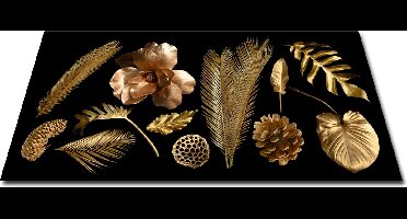 Papillon Inductie beschermer - Antislip Afdekmat - 91x52 - Gouden Bladeren