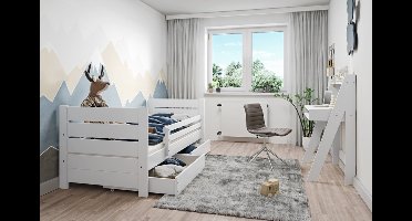 Rockwood® Kinderbed Milly en Mo Wit met lattenbodem, matras en bedtextielpakket