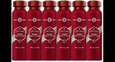 Old Spice Pure Protection - Deodorant - Body Spray - 6 x 200ml - Bodyspray 0% Aluminiumzouten