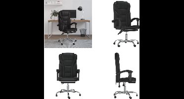 vidaXL - Kantoorstoel - verstelbaar - kunstleer - zwart