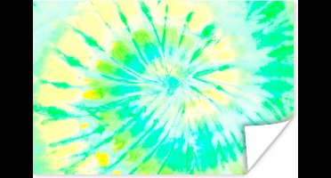 Poster Tie dye - Geel - Groen - 30x20 cm