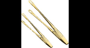 House of Husk Vleestang Set - Serveertang - Keukentang - Kookpincet - Vleespincet - Set van 2 - Goud