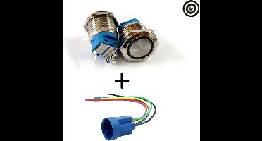 VCTparts® Inbouw Schakelaar 12V Drukknop - Aan/Uit Logo voor Elektrische Accessoires