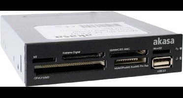 Akasa AK-ICR-07 Externe geheugenkaartlezer USB-A 2.0 Zwart