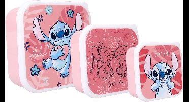 Vadobag Lilo & Stitch Snackbox en Fruitdoos Roze - 3in1