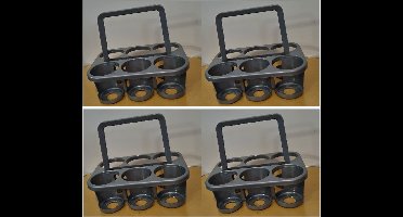 Centi Home Flessendrager 28 x 32,5 x 23,5 cm - Grijs , set van 4 stuks