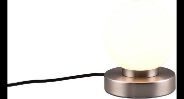 Tafellampje Prinz Ii nikkel met wit glas - R54011001