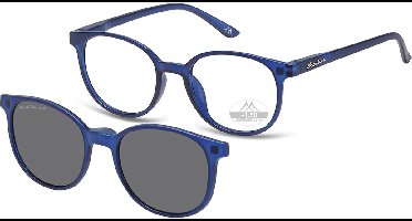 Montana Leesbril MRC2B +1:00 BLAUW inclusief Clip-on zonnebril