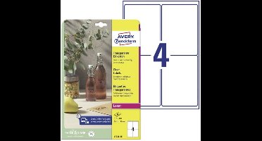 Laseretiket Avery 99 - 1x139mm transparant 25 vel 4 etiketten per vel