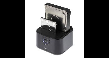 Deltaco MAP-GD35U3 - Docking Station - HDD/SSD - 2x 2,5 of 2x 3,5 Inch SATA - USB 3.0 - LED - Zwart