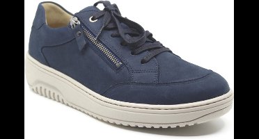 Hartjes, 162.1703/20 65.00, Blauwe brede dames sneakers met rits