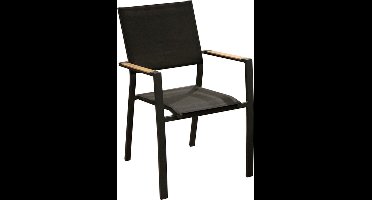 Stapelstoel Games alu/ hout textilane zwart