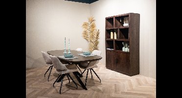 Livingfurn - Eetkamertafel Jesper Danish Oval Brown 230 cm - Mangohout