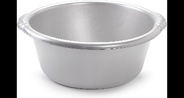 Plasticforte Afwasteil - 20 liter - rond - zilvergrijs - afwasbak - camping