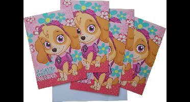 Uitnodigingen Paw-Patrol "Skye" 5 stuks - Verjaardag - Kinderfeestje