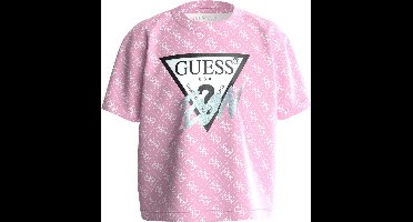 Guess Girls Logo Shirt Roze - Maat 128