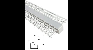6 meter led profiel - Stucprofiel smal - Voor platte ondergronden - Led strip profiel - Led profiel aluminium