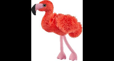 Wild Republic Pluche knuffel vogel - flamingo - roze - van 13 cm- tropische vogel