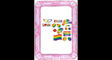 Foto prop set met frame - roze - gay pride regenboog thema - 13-delig - photo booth accessoires