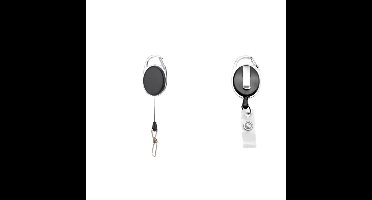 New Age Devi - Badgehouder met clip - Trekkoord - Zwart mat | Handig en stijlvol