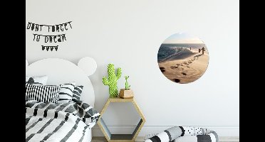 WallCircle - Muurstickers - Behangcirkel - Zandduinen bij de zee - ⌀ 30 cm - Muurcirkel - Zelfklevend - Ronde Behangsticker