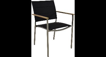 Tuinstoel Marmaris RVS Zwart (Set van 4)