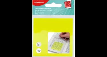 Zelfklevende memo’s Transparant - 7,6x7,6cm - Geel - Gratis Verzonden