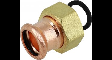 Bonfix Pressfitting roodkoper WATER Wartelkoppeling - met vlakke dichting 1 3/4 x 42 - binnendraad x press - (m-profiel)
