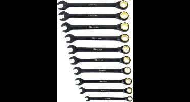 Brüder Mannesmann Q25210 - Quantool - Engelse sleutelset 10-delig Sleutelbreedte (metrisch) 8 - 19 mm - Topkwaliteit - 10 jaar Garantie