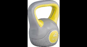 Gorilla Sports Kettlebell Trendy - Kunststof - 4 kg - Grijs - Geel