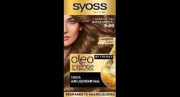 Syoss Oleo Intense 6-80 Haarverf - Caramel Blond - Permanente Haarkleuring - Ammoniakvrij - Met Voedende Oliën - 100% Grijsdekking - Langdurige Kleur - 1 stuk